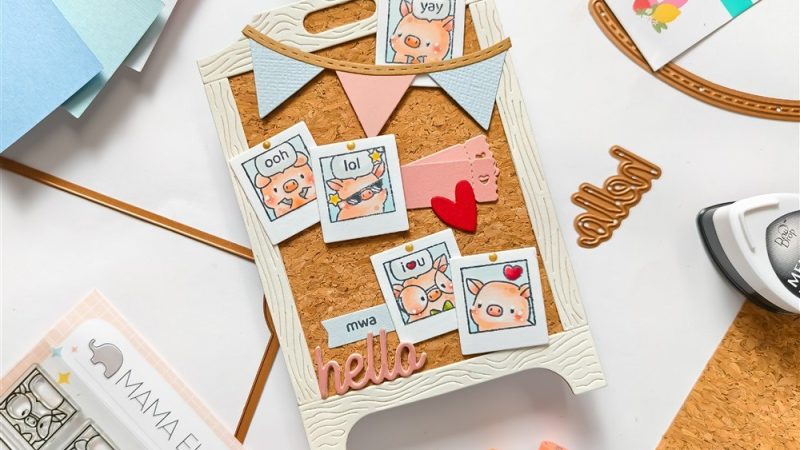 Lavagna in sughero e porcellini